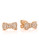 Crislu Puffy Bow Cubic Zirconia Earrings - Rose Gold