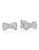 Crislu Puffy Bow Cubic Zirconia Earrings - Silver