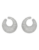 Swarovski Stone Pierced Earrings - Silver