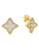 Crislu Halo Gold Plated  Cubic Zirconia Stud Earring - Gold