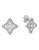 Crislu Halo Platinum Plated Cubic Zirconia Stud Earring - Silver
