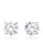 Crislu 4.00 cttw Brilliant Cut Cubic Zirconia Stud Earring - Silver