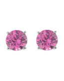 Flawless Pink Solitaire Earring - Pink