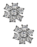 Crislu Diamond Bloom Earrings - SILVER