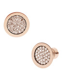 Michael Kors Rose Gold Tone Crystal Stud Earrings - Rose Gold