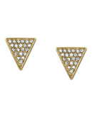Michael Kors Gold Tone Clear Pave Triangle Post Earring - Gold
