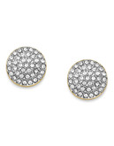 Michael Kors Gold Tone Clear Pave Disc Earring - Gold