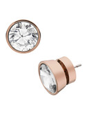 Michael Kors Gold Tone Clear Stud Earring - ROSE GOLD