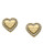 Michael Kors Gold Tone With Clear Pave Mk Logo Heart Post Earring - Gold