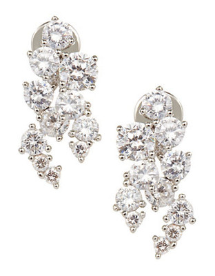 Nadri Sweet Embrace Cubic Zirconia Stud Earrings - Silver