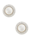 Nadri Pearl framed in Pave Clip Earring - Pearl