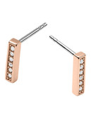 Michael Kors Rose Gold Tone Clear Pave Bar Stud Earring - Rose Gold