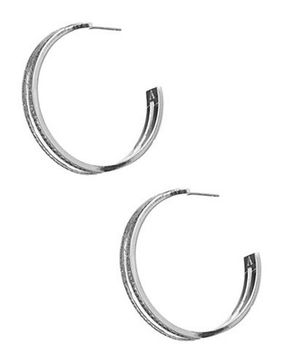 Vince Camuto Pave Double Hoop Earrings - Grey