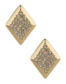 Trina Turk Pave Diamond Stud Earrings - Gold