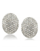 Carolee Athena Silver Nugget Pierced Earrings Silver Tone Crystal Stud Earring - Silver