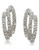 Carolee Rhea Silver Three Row Pierced Earrings Silver Tone Crystal Stud Earring - Silver