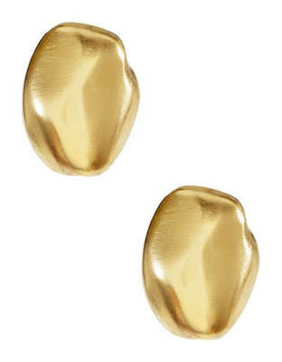 Kenneth Jay Lane Hammered Gold Clip On Earrings - Gold