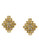 Vince Camuto Glam Punk Gold Plated Base Metal Glass Oversized Baguette Stud Earring - Gold