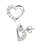 Expression Sterling Silver Heart Stud Earrings - Silver