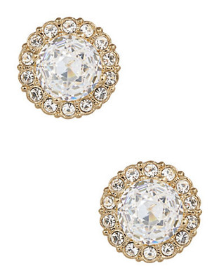 Nadri Faux Crystal Cluster Stud Earrings - Gold