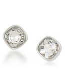 Carolee Deco Nights Crystal Stud Pierced Earrings Silver Tone Crystal Stud Earring - Silver