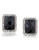 Carolee Deco Nights Emerald Stud Pierced Earrings Silver Tone Crystal Stud Earring - Black