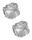 A.B.S. By Allen Schwartz Faux Crystal Stud Earrings - Silver