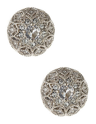 Carolee Crystal Dome Stud Earrings - silver