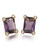 Carolee Simply Amethyst Emerald Cut Stud Pierced Earrings Gold Tone Crystal Stud Earring - Purple