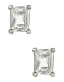 Carolee Rectangle Crystal Stud Earrings - Crystal