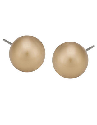 Carolee 12mm Gold Pearl Stud Earrings - Gold