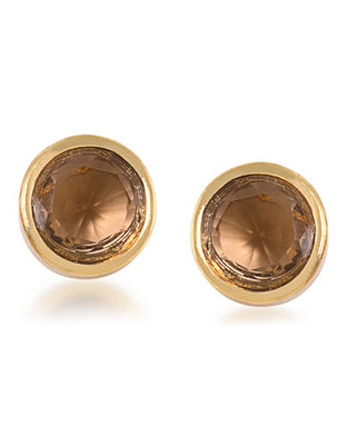 Carolee Mimosa Topaz Stud Pierced Earrings Gold Tone Crystal Stud Earring - Gold