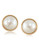 Carolee Espresso Martini Pearl Cab Pierced Earrings Gold Tone  Earring - White