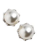 Nadri 8mm Pearl Stud Earrings - White