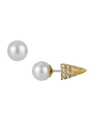 Sam Edelman Pearl Pave Stud Earrings - White