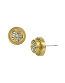 Sam Edelman Round Flat Pave Stud Earrings - Gold
