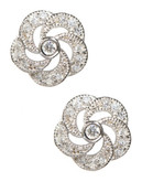 Expression Sterling Silver Flower Stud Earrings - Silver