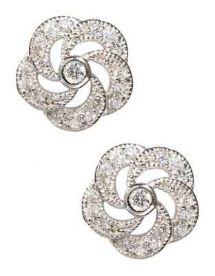 Expression Sterling Silver Flower Stud Earrings - Silver