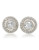 Carolee The Erin Round Button Earrings Silver Tone Crystal Stud Earring - Silver