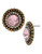 Betsey Johnson Crystal Gem Button Earring - Pink