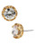 Betsey Johnson Crystal Cubic Zirconia Gold Ruffled Round Stud Earring - Gold