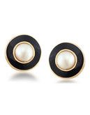Carolee Espresso Martini Stud Pierced Earrings Gold Tone Stud Earring - White