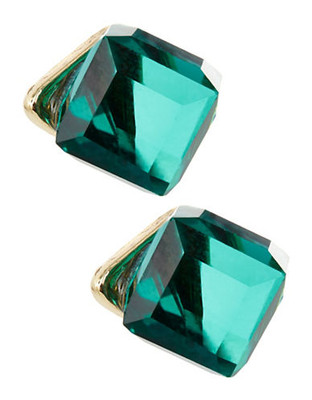 A.B.S. By Allen Schwartz Crystal Cube Earrings - Green