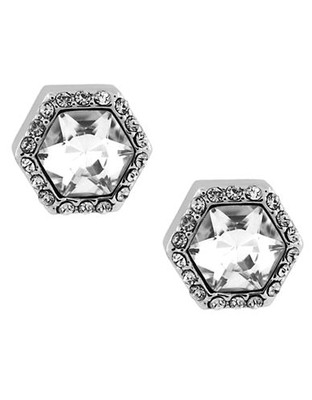 Vince Camuto Silver and crystal stud earrings - rhodium
