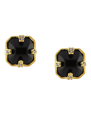 Vince Camuto Colored Lines Gold Plated  Resin glass Stud Earring - Gold
