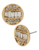 Kenneth Cole New York Deco Glam Metal Glass Stud Earring - Crystal