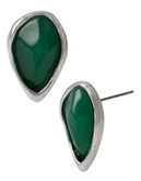 Robert Lee Morris Soho Molten Metal Plastic Stud Earring - Green