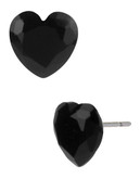 Betsey Johnson Heart Stud Earring - Black