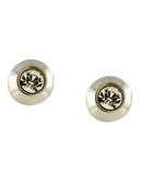 Vince Camuto Silver Stone Stude Earring - Black