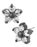 Betsey Johnson Crystal Flower Stud Earring - Crystal